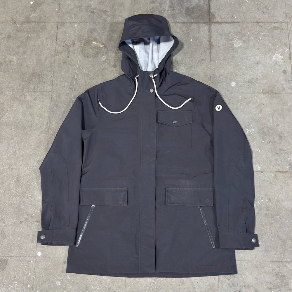 Vuori Palisades Rain Jacket Women's Sz Small Waterproof Hooded Lightweight Black